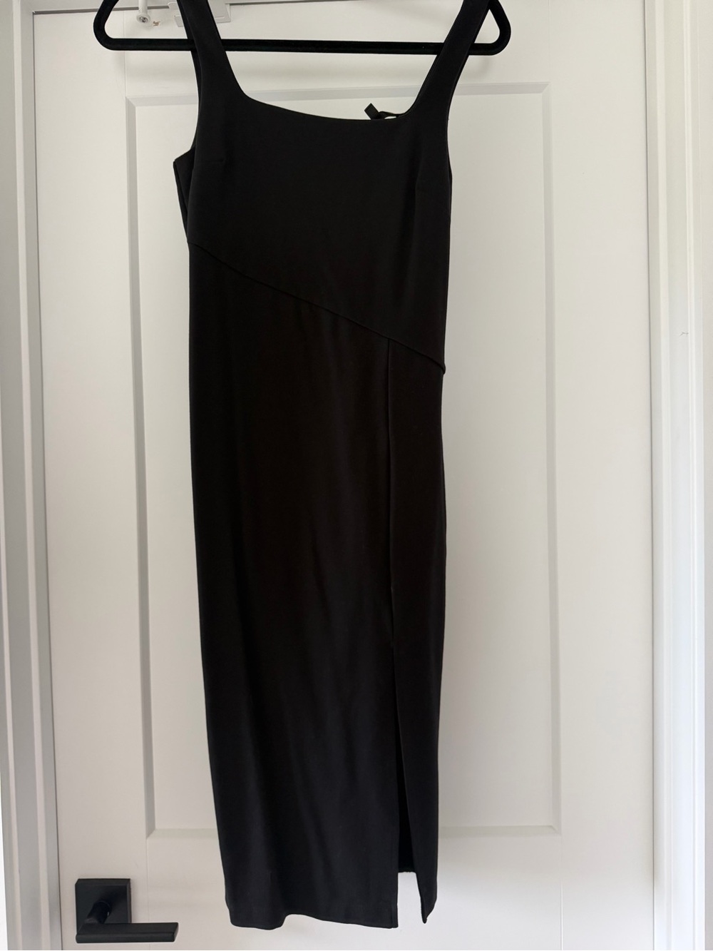 Dynamite Black Square-Neck Midi Dress